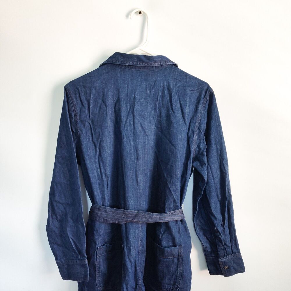 New Banana Republic Denim‎ Tailored Jumpsuit Medium Dark Blue Long Sleeve NWT - Picture 10 of 15